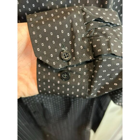 NWT English Laundry Mens Button Down Collar Shirt White and Black Print Size XL - Picture 5 of 6
